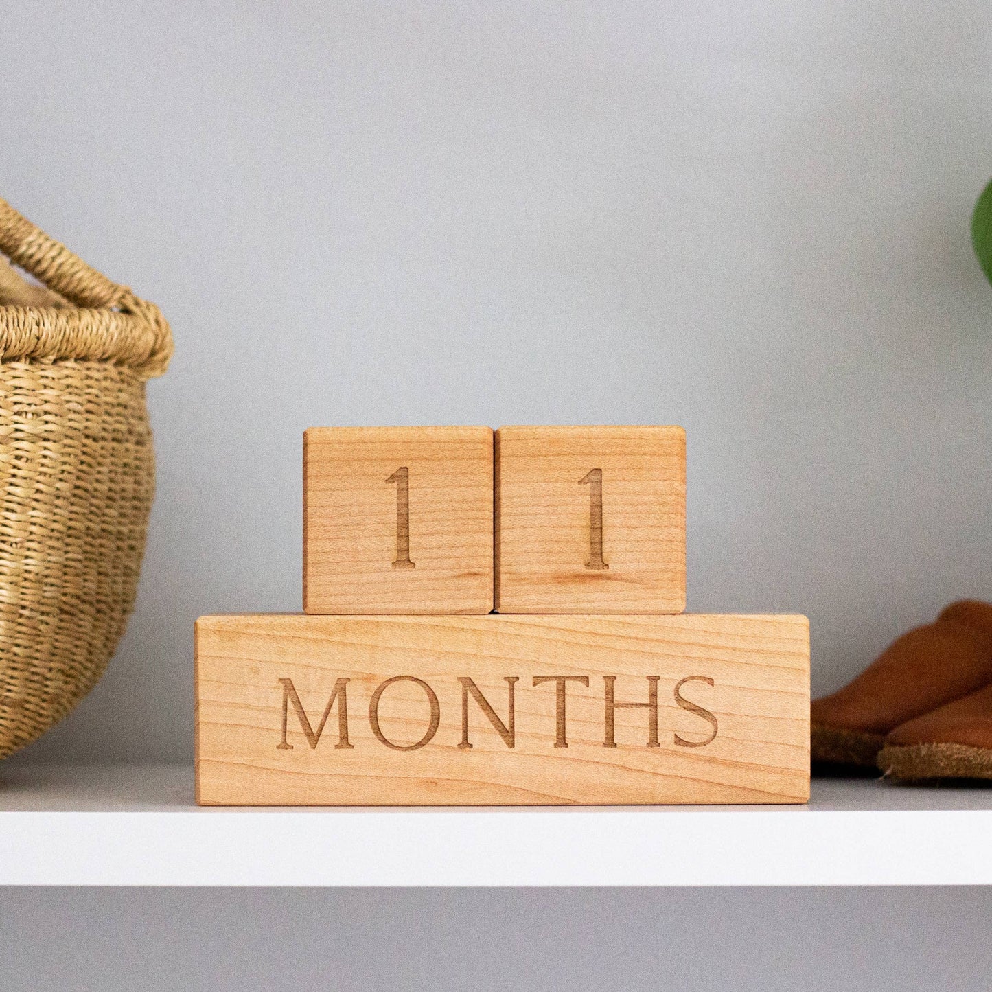 Wooden Milestone Blocks • Modern Maple Heirloom Block Set
