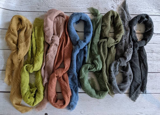 Lainey Linen Scarves! Unique, Hand Dyed Scarf (32" Square)