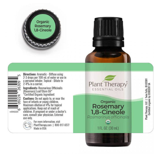 Organic Rosemary 1,8-Cineole Essential Oil 30 mL