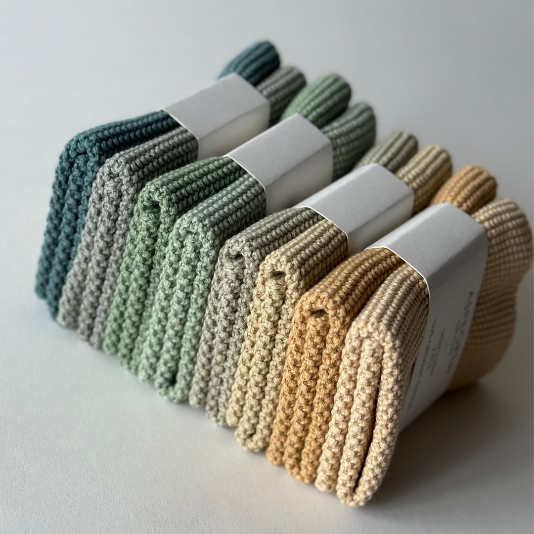 Dishcloths - Knitted - Solid - Golden Straw