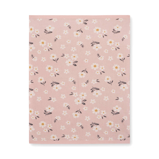 Daisy Floral - Organic Jacquard Sweater Knit Baby Blanket