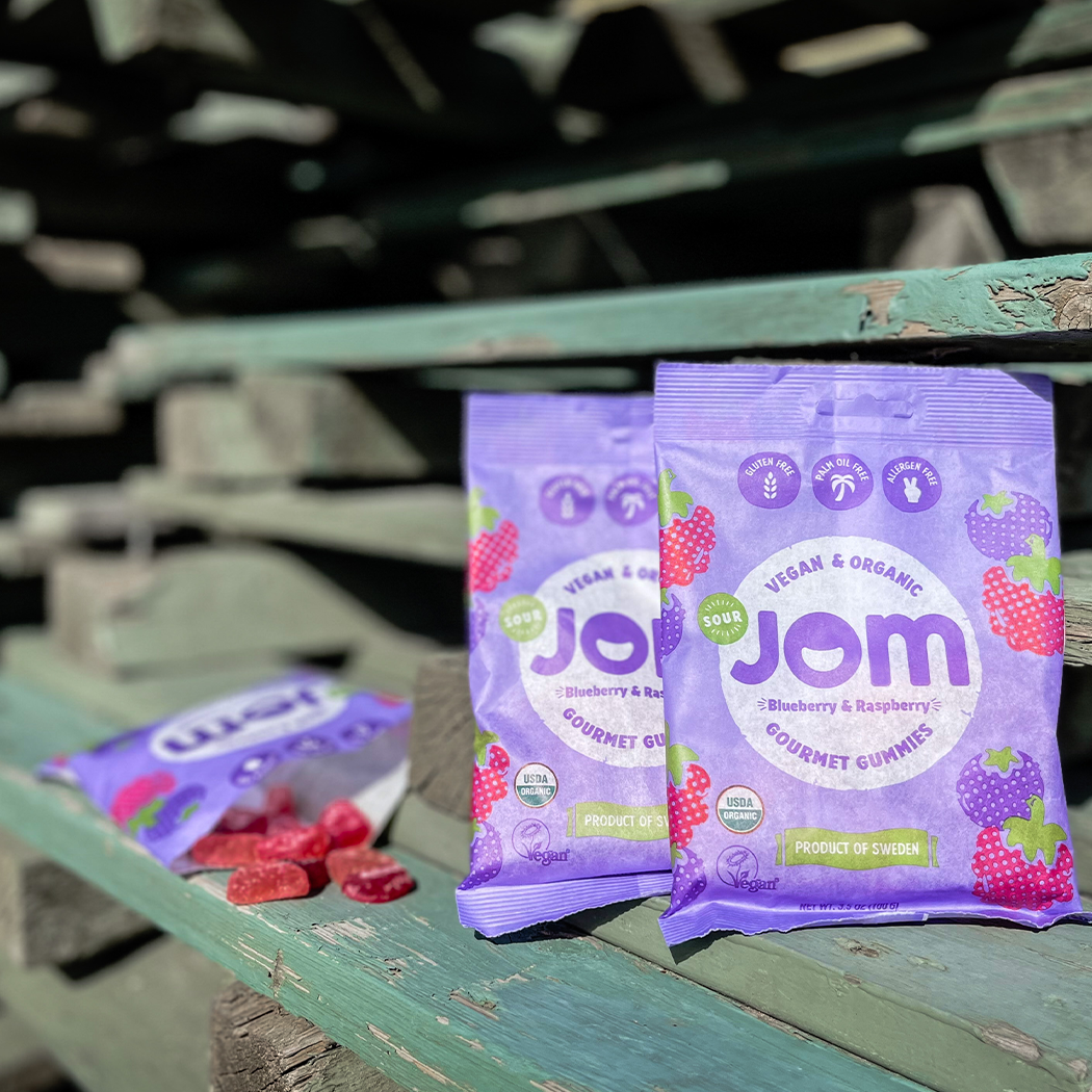 Organic and Vegan Swedish Sour Blueberry & Raspberry Gummies