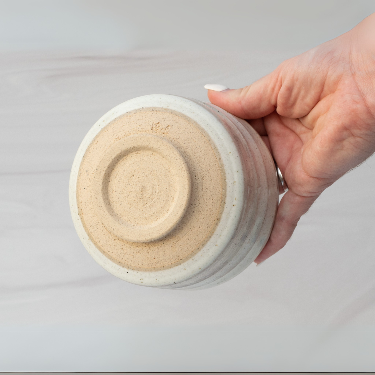 handmade Beige Ceramic Matcha Bowl