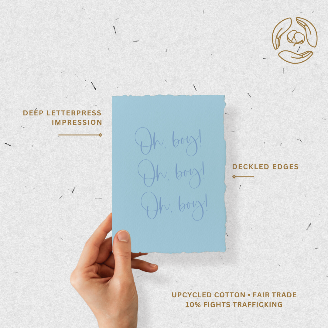 Oh Boy | New Mom, Infant Baby Shower Greeting Card