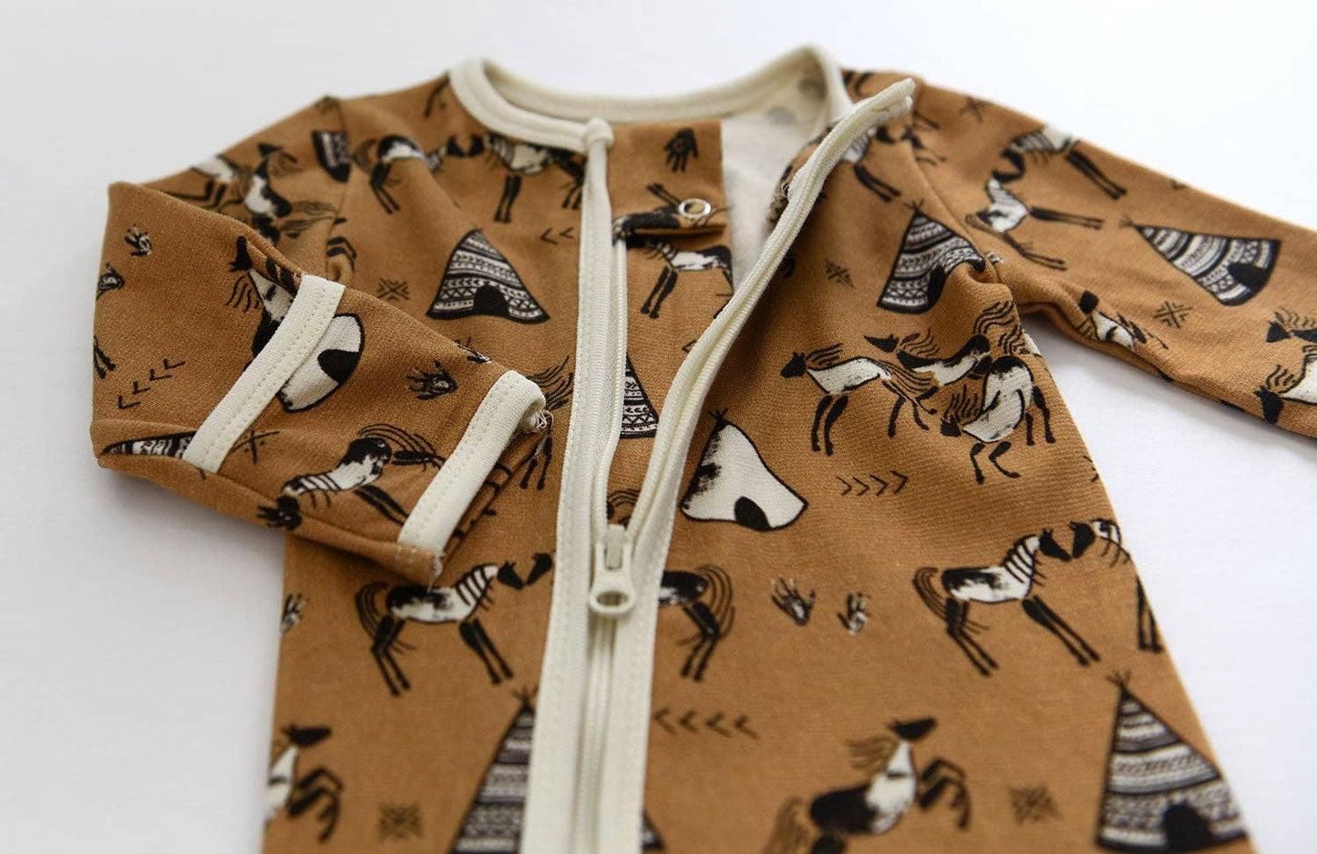 Organic Cotton Baby Pajamas 2-Way Zipper Sleeper, Sparrow