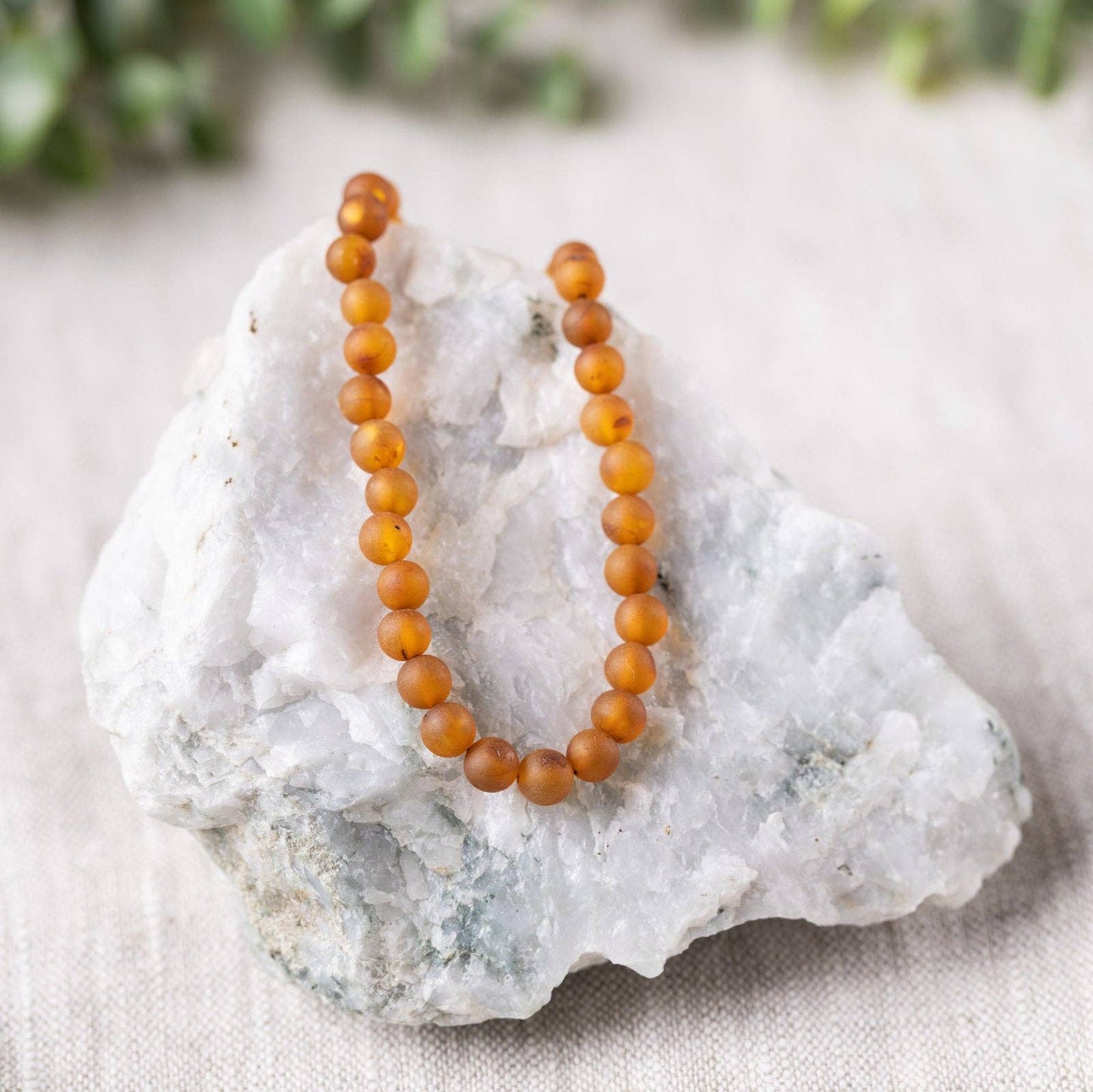 Raw Cognac Baltic Amber Necklace: 12-13 inches