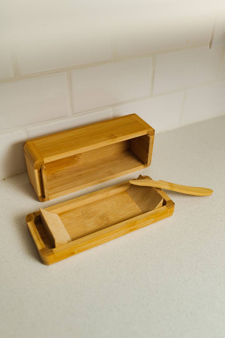 Bamboo Butter Storage Box and Butter Knife