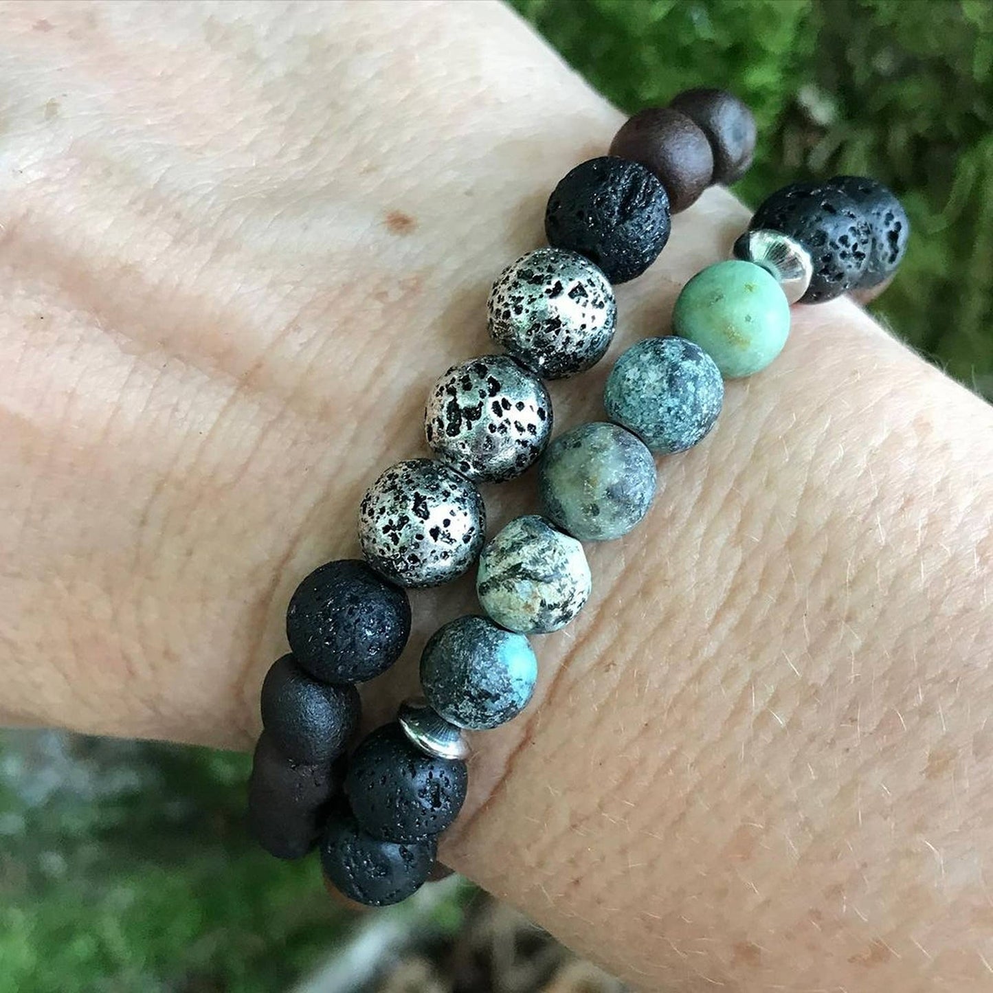 Adults | Titanium Plated Lava + Raw Cherry Aroma Bracelet