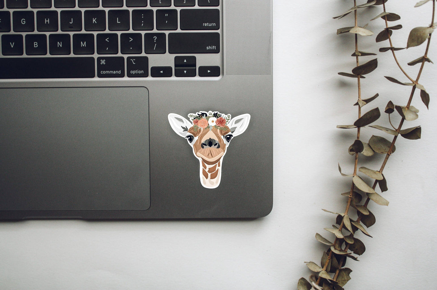 Giraffe in a Floral Crown Sticker
