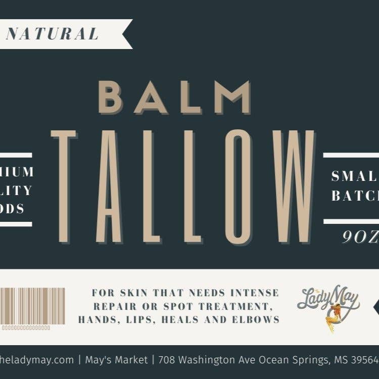 16oz All Natural Tallow Balm, Eucalyptus Spearmint Grass Fed
