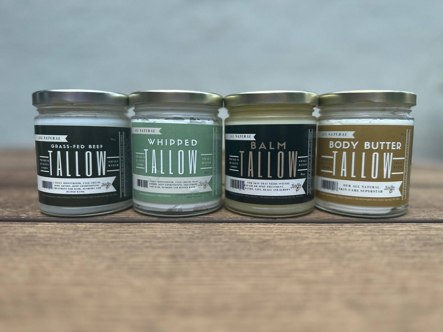 16oz All Natural Tallow Balm, Eucalyptus Spearmint Grass Fed