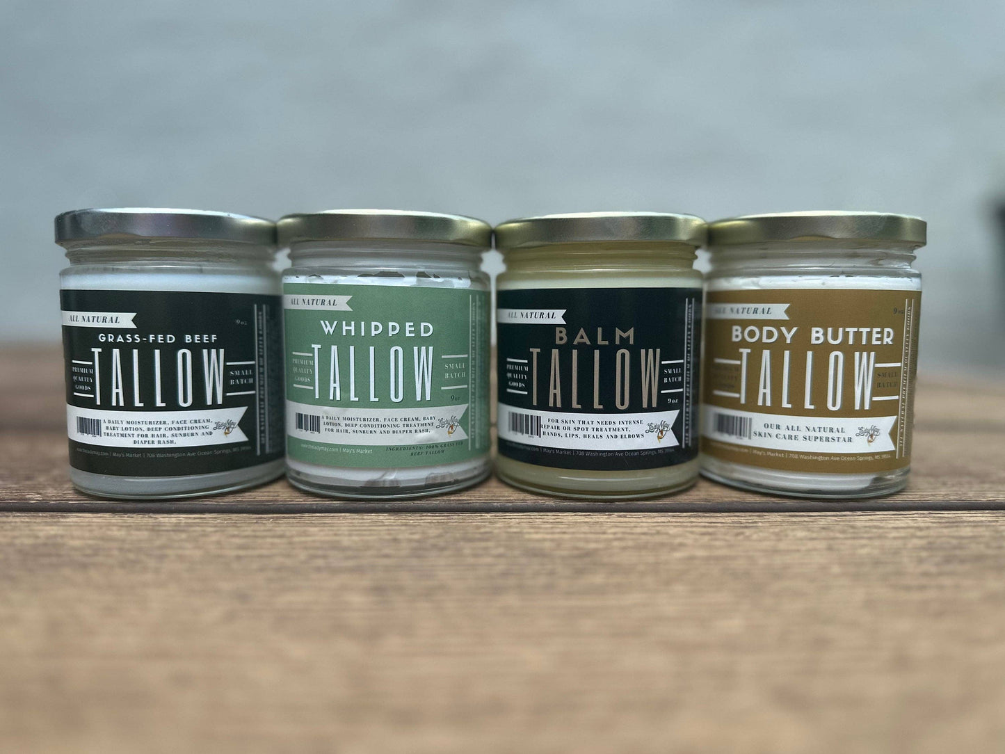 9oz All Natural Tallow Skin Cream, 100% Grass Fed Beef