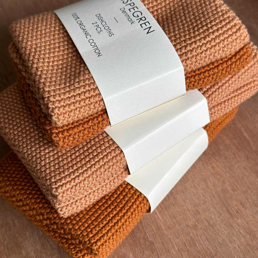 Dishcloths - Knitted - Solid - Pumpkin