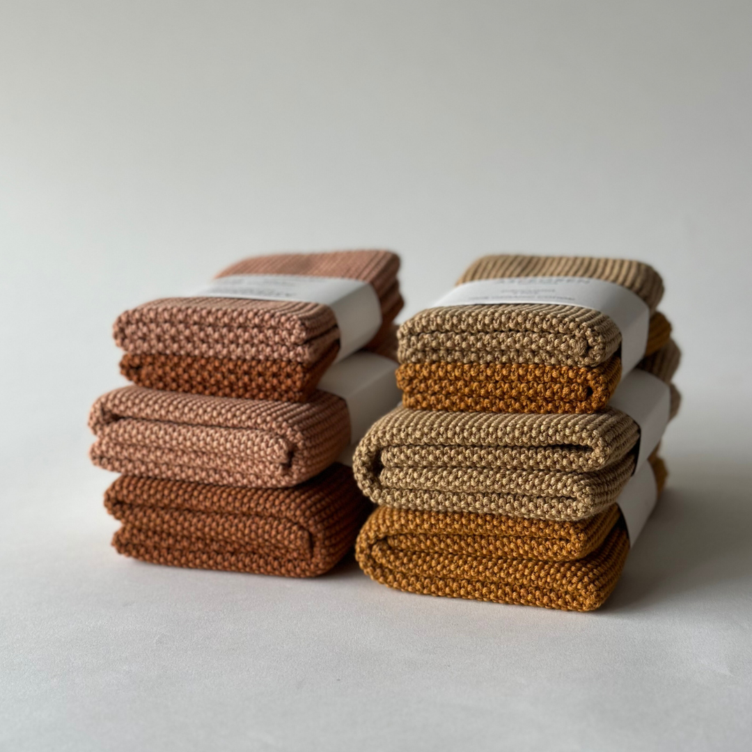 Dishcloths - Knitted - Solid - Pumpkin