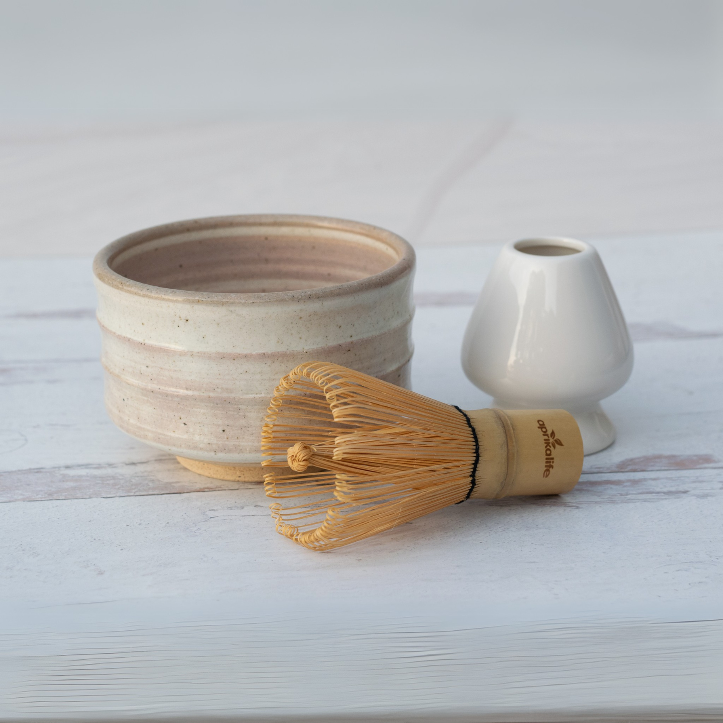 handmade Beige Ceramic Matcha Bowl