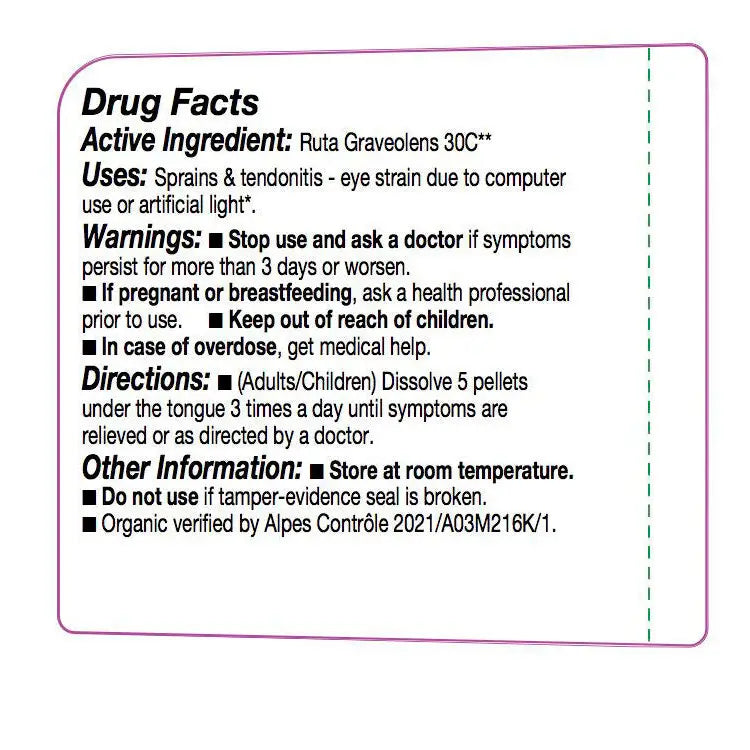 Olloïs Ruta Graveolens 30C Vegan Organic, 80 Pellets