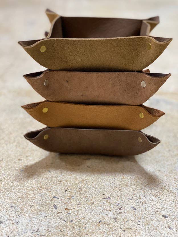 Square Catch all Tray: Mixed Brown Bundle / Medium