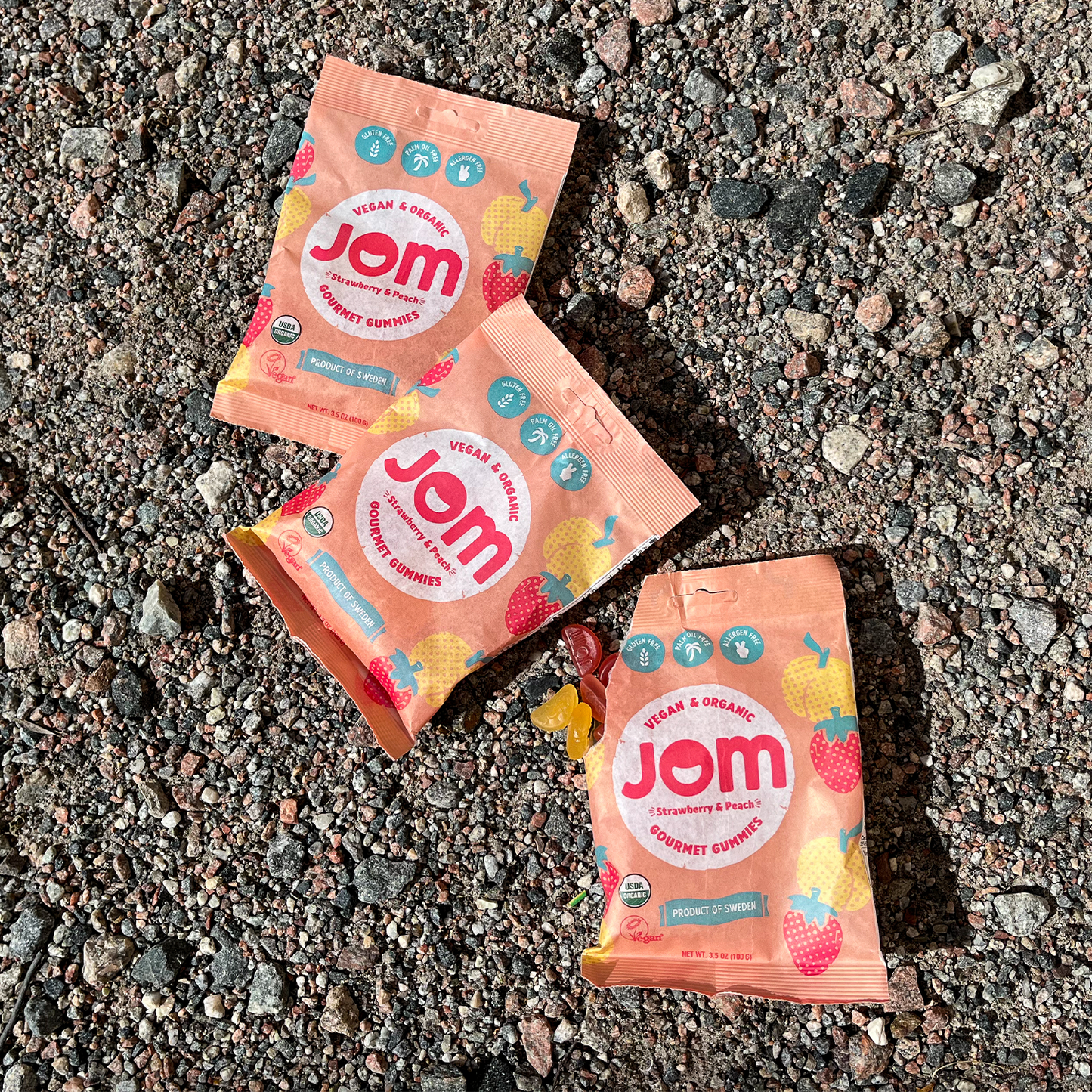 Organic and Vegan Swedish Strawberry & Peach Gummies