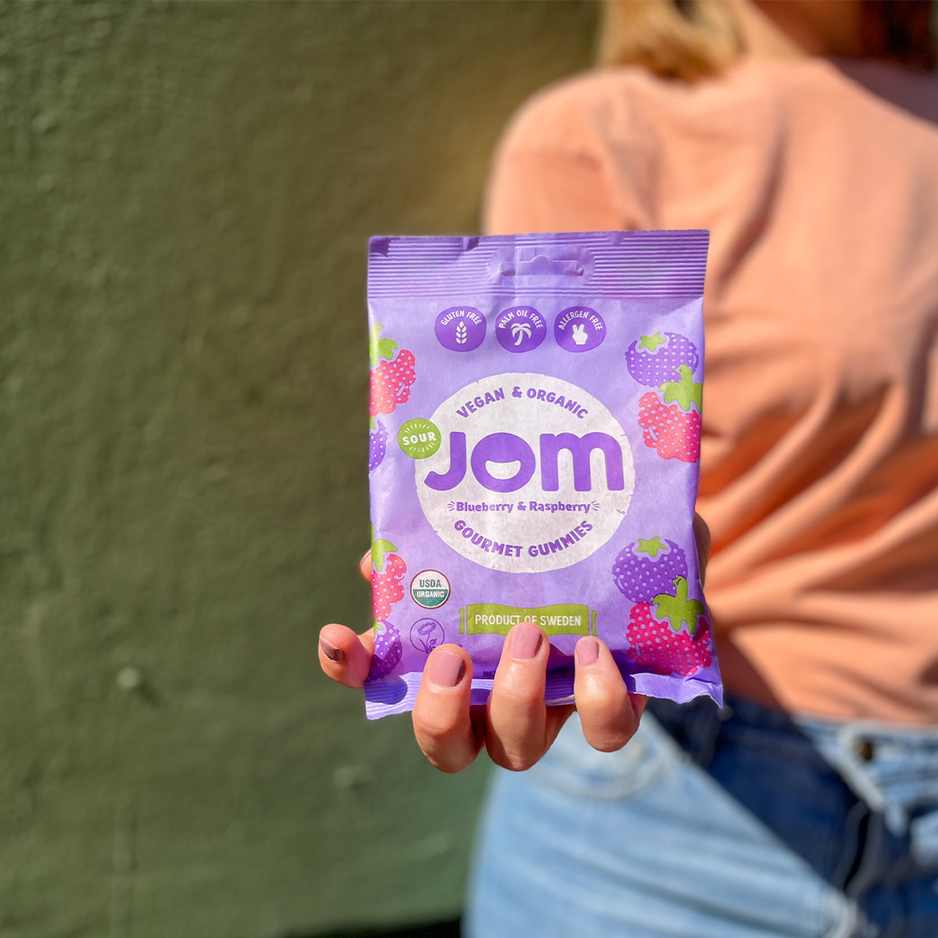 Organic and Vegan Swedish Sour Blueberry & Raspberry Gummies