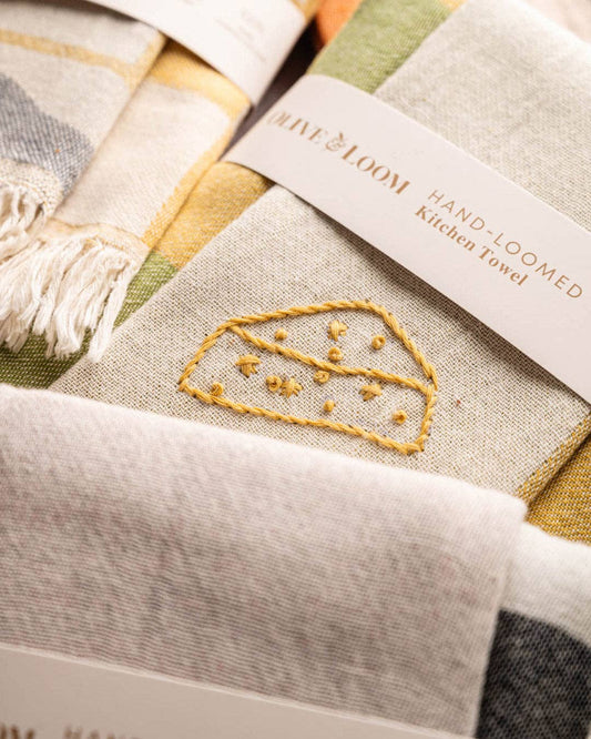Cheese - Hand Stitched Kitchen Towel