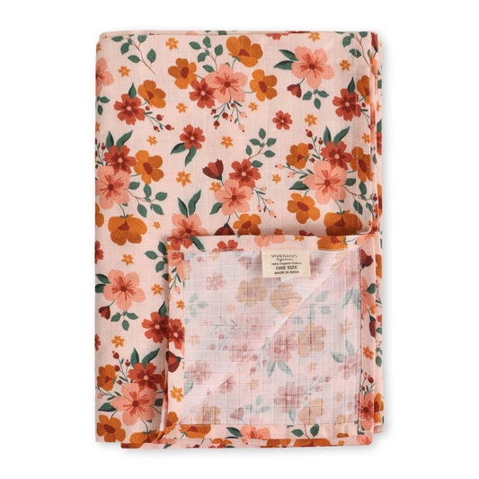 Summer Floral Baby Swaddle Blanket (Organic Muslin)