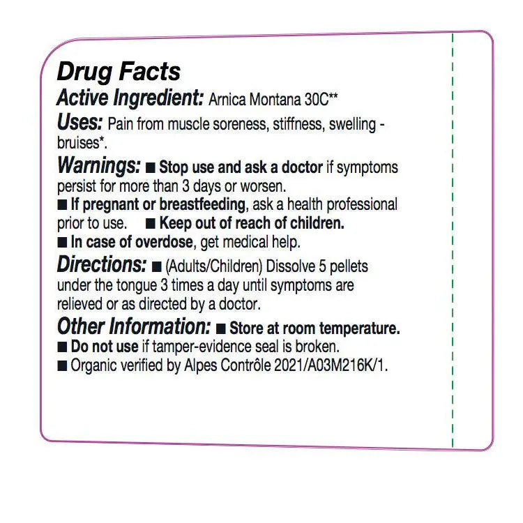 Olloïs Arnica Montana 30C Vegan Organic Kosher, 80 Pellets