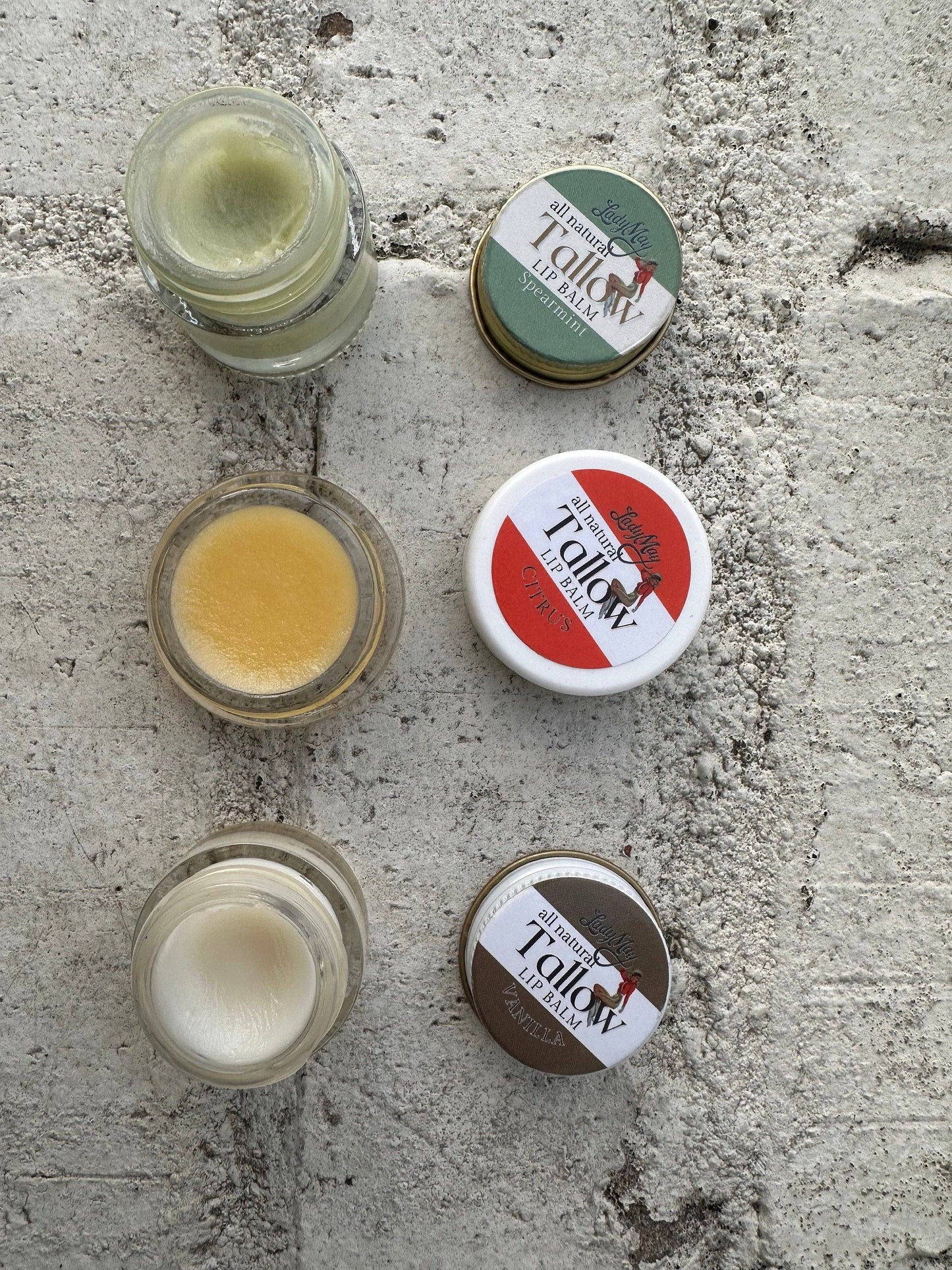 All Natural Lip Balm Citrus, Vanilla & Spearmint, Grass Fed Beef Tallow