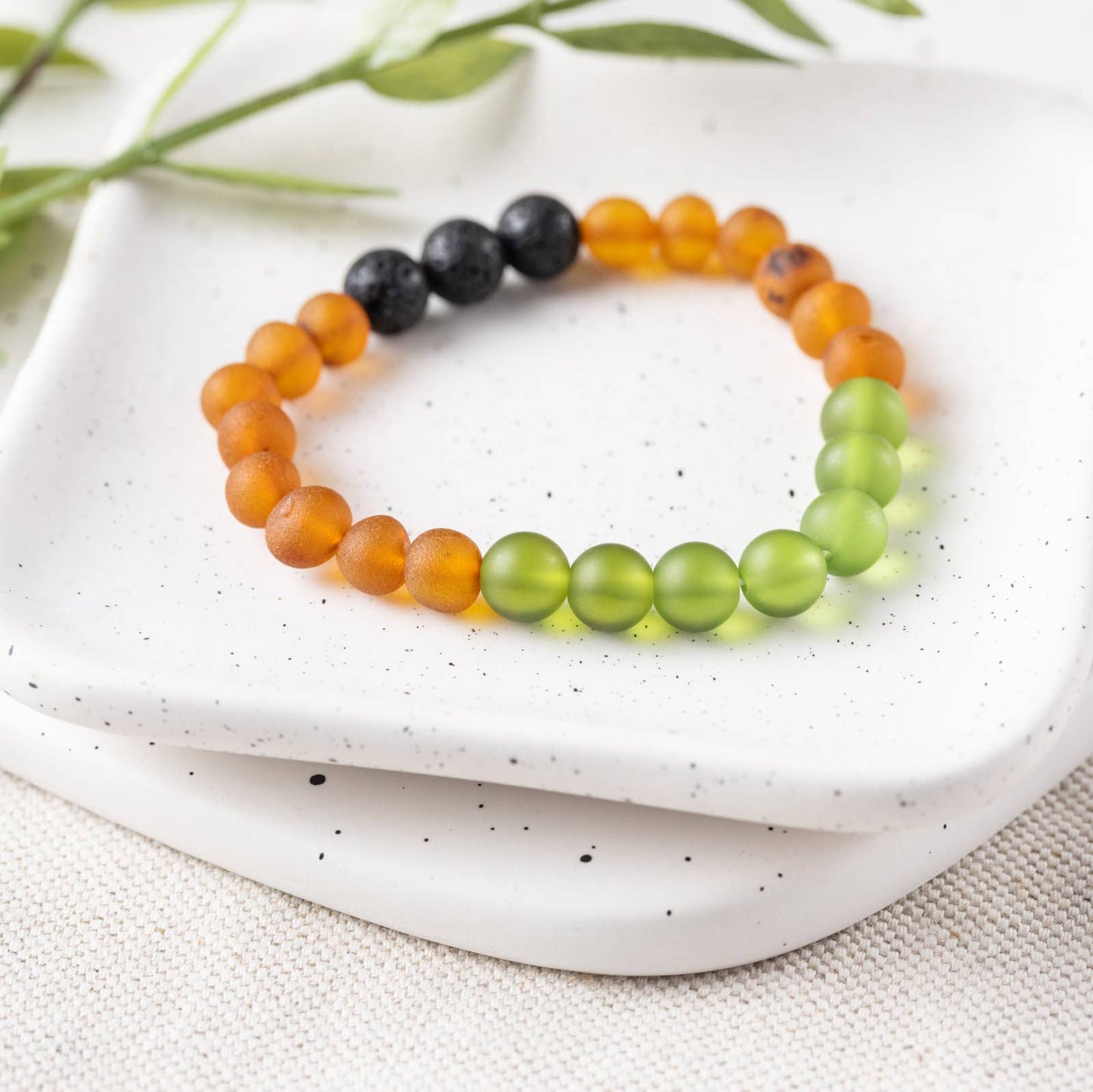 CHUNKY Baltic Amber Aromatherapy Bracelets: Raw Picture Jasper Cherry