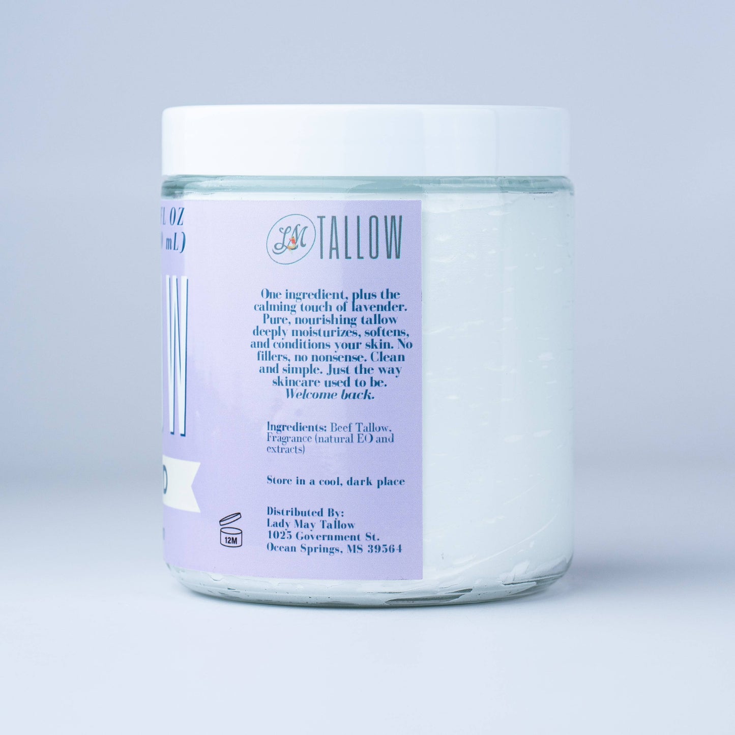 Lavender Whipped Tallow, All Natural Grass Fed Beef Tallow