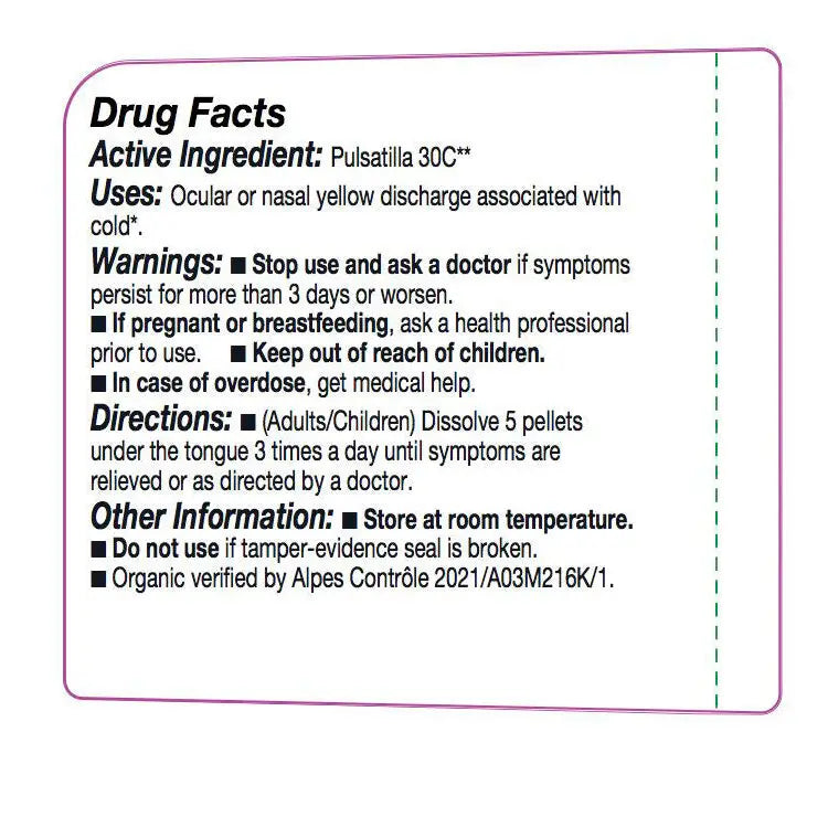 Olloïs Pulsatilla 30C Vegan Organic, 80 Homeopathic Pellets