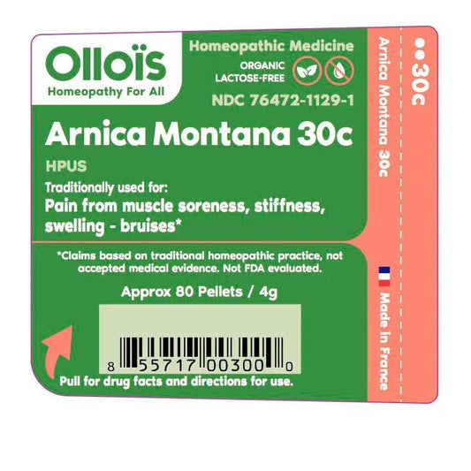 Olloïs Arnica Montana 30C Vegan Organic Kosher, 80 Pellets