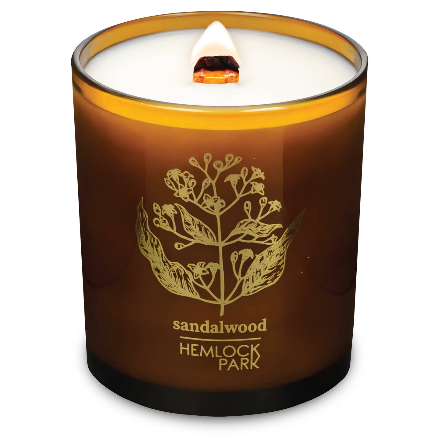Sandalwood | 14 oz Amber & Gold Candle