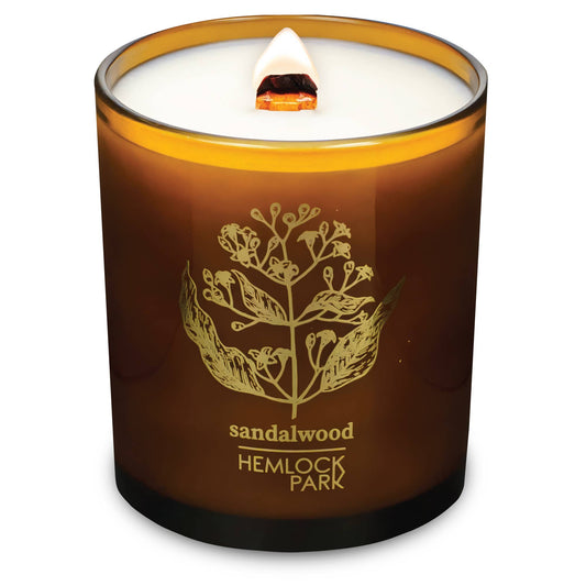 Sandalwood | 14 oz Amber & Gold Candle