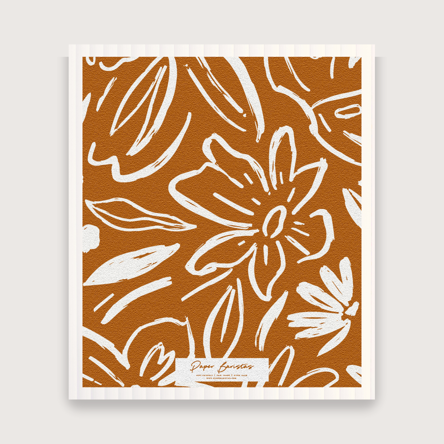 Set of 3 Swedish Dishcloth: Earthy Florals Clay