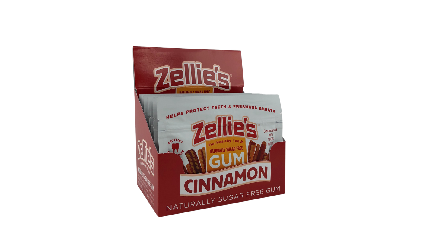 Zellie's Xylitol Dental Gum - Cinnamon 18ct Pouch