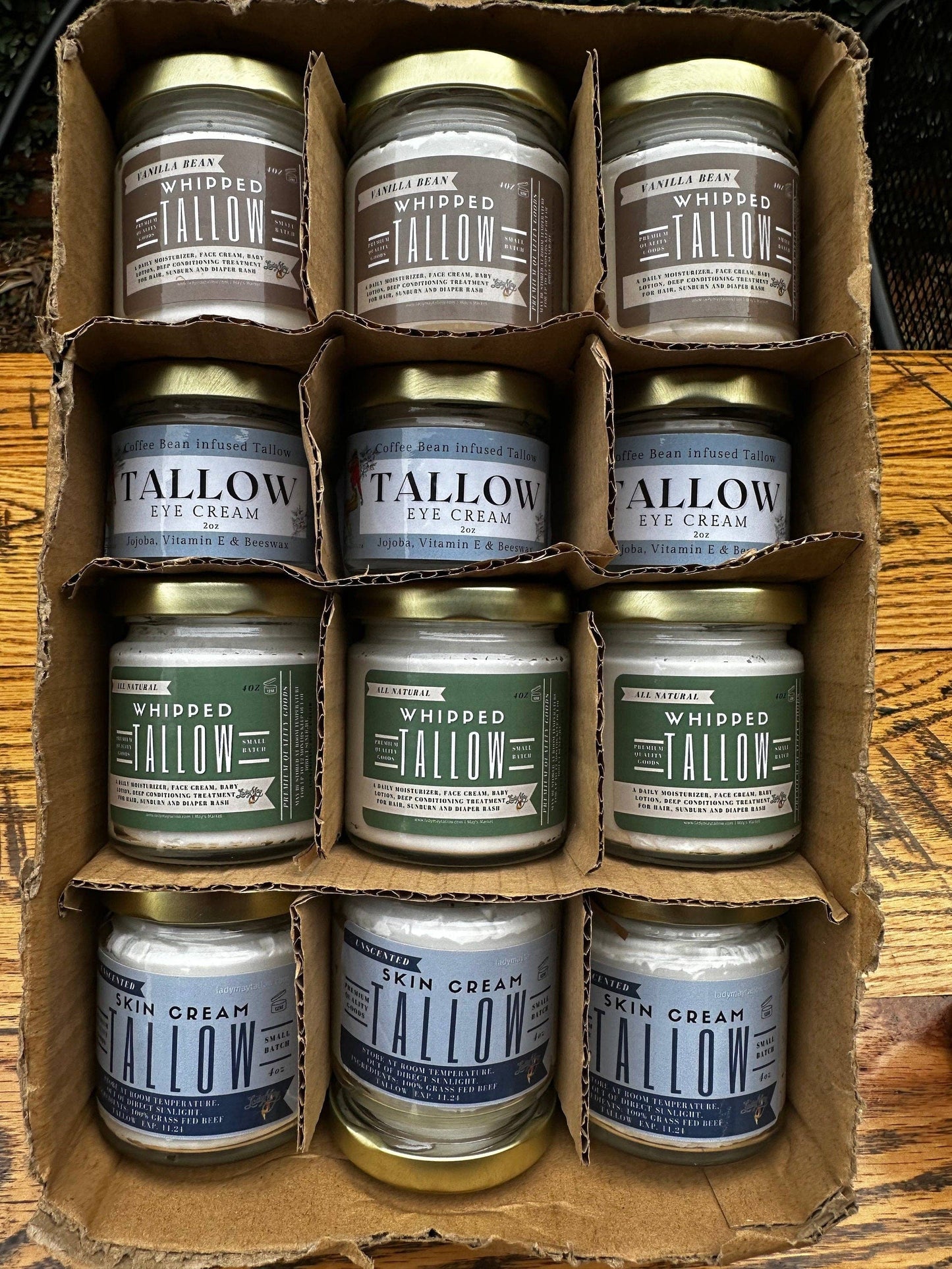 16 oz Vanilla Whipped Tallow, Grass fed Beef Tallow Moisturizer