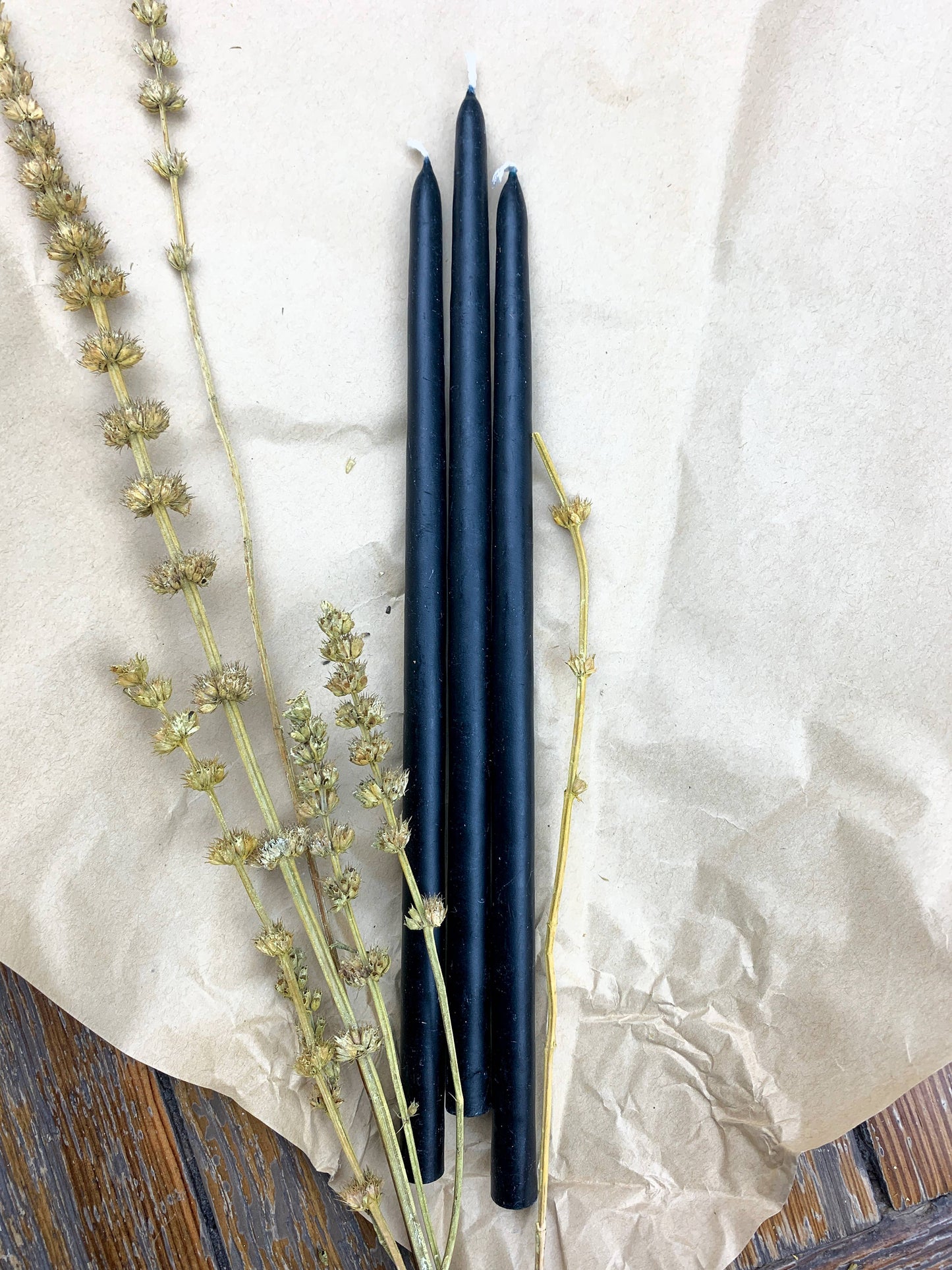 Skinny Tapered Candles - Slate Black: 10"