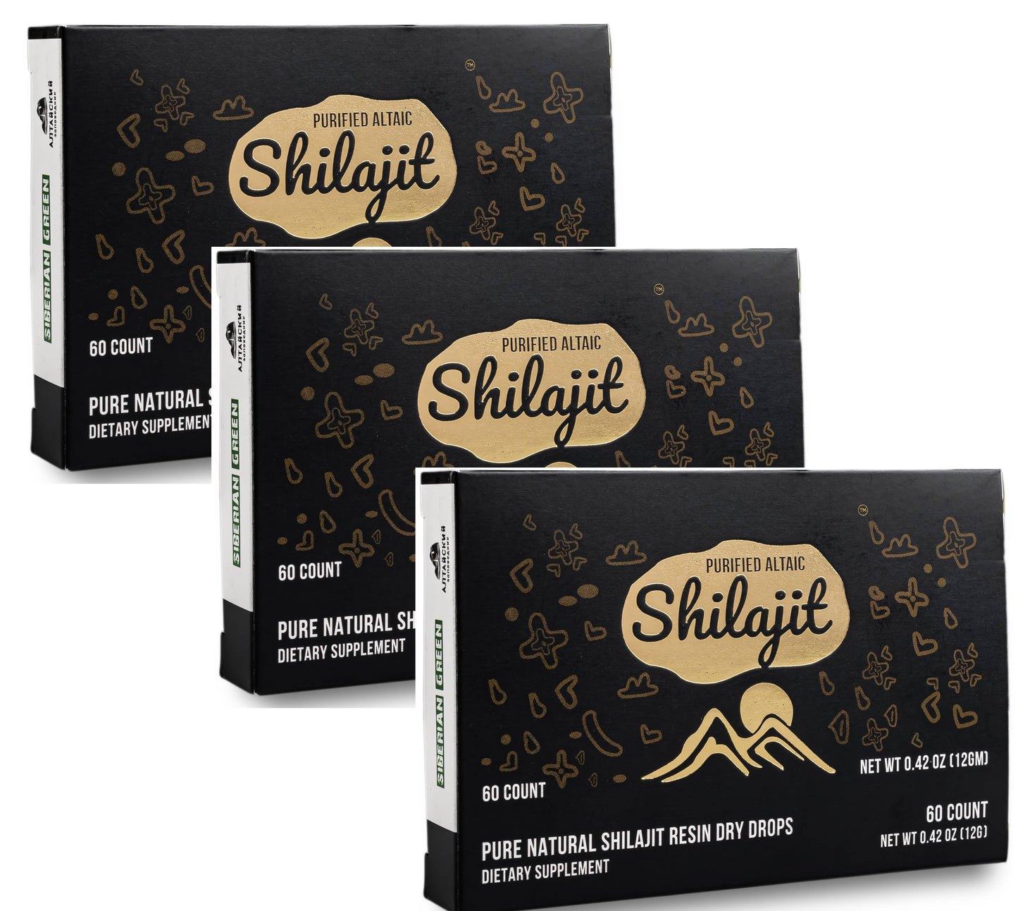 60 ct TABS Altai Shilajit Resin Premium Pure Dry Drop