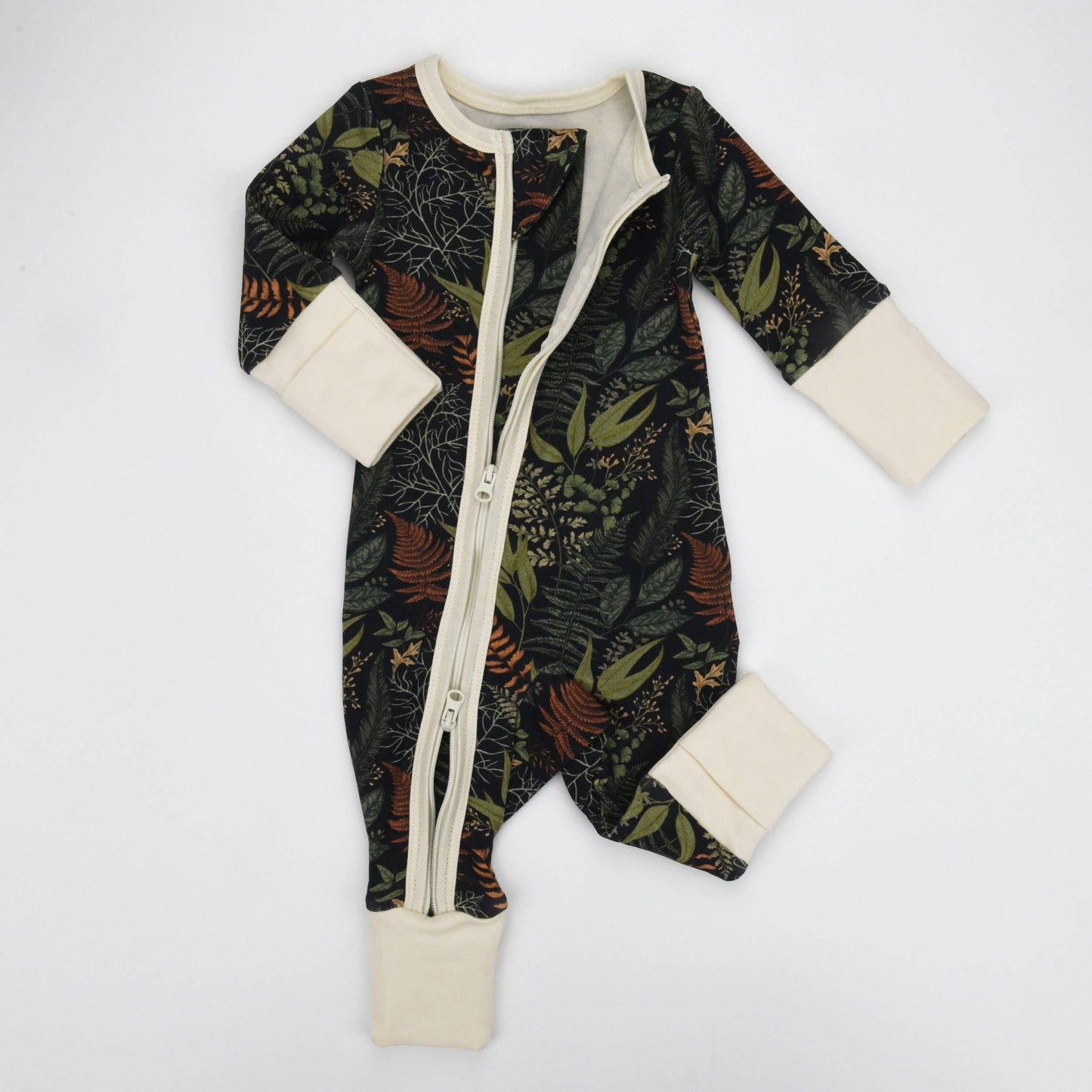 Organic Cotton Baby Pajamas 2-Way Zip Front Zipper Sleeper, Sage