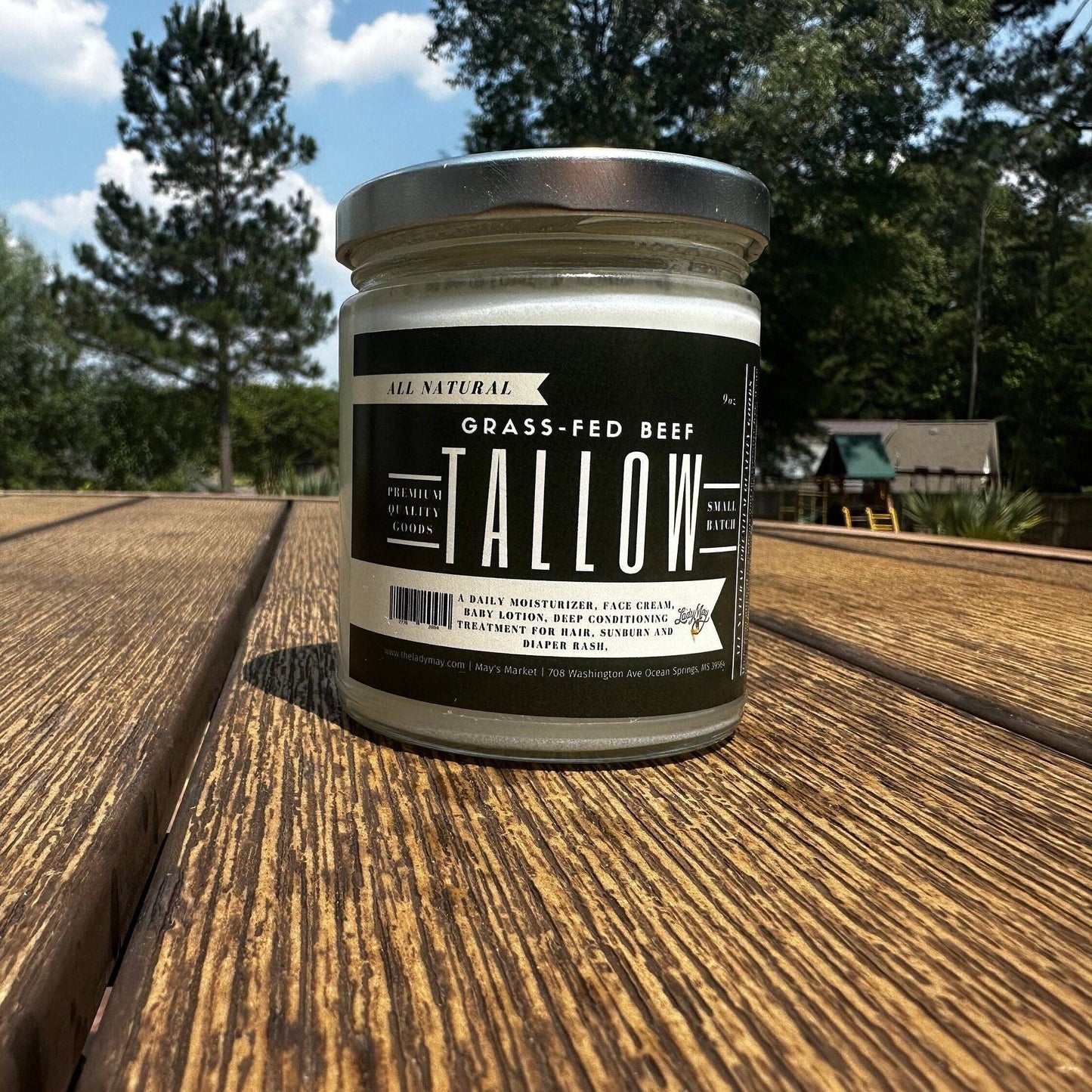 9oz All Natural Tallow Skin Cream, 100% Grass Fed Beef