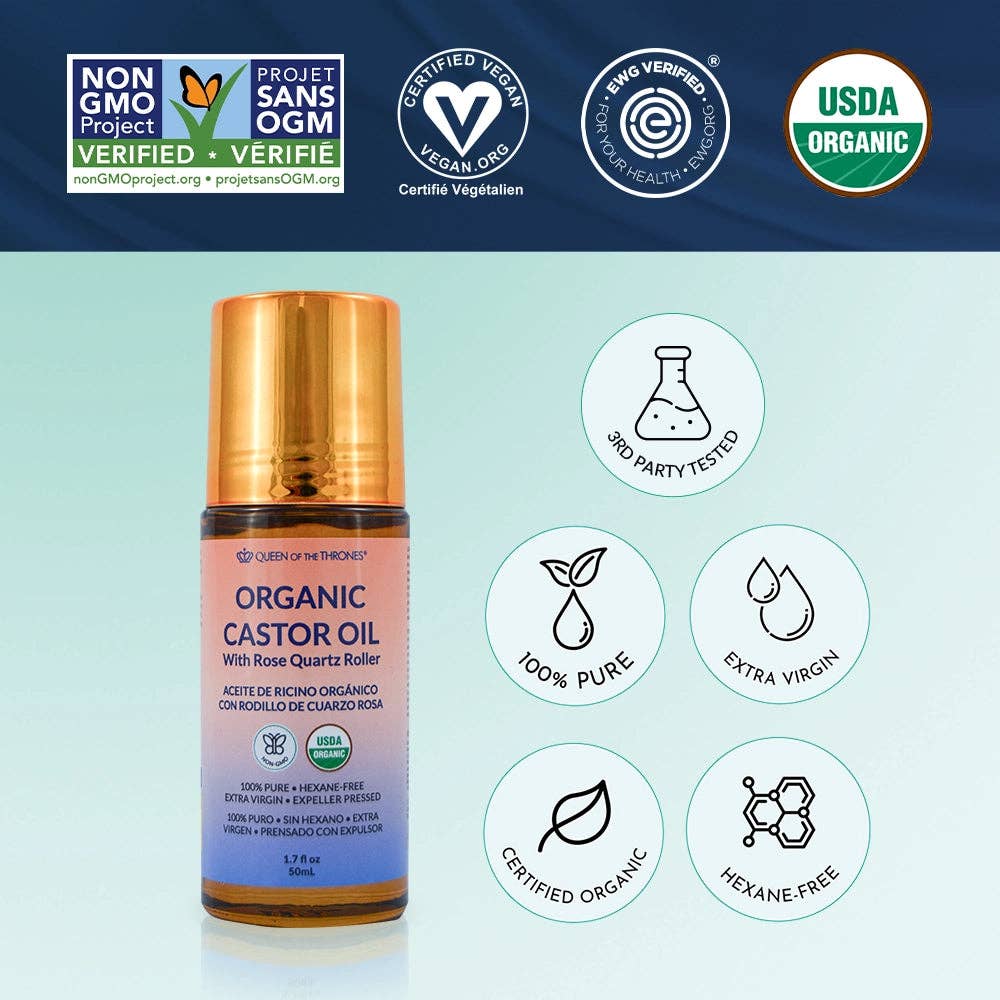 Organic Castor Oil Roll-On 1.7oz Case