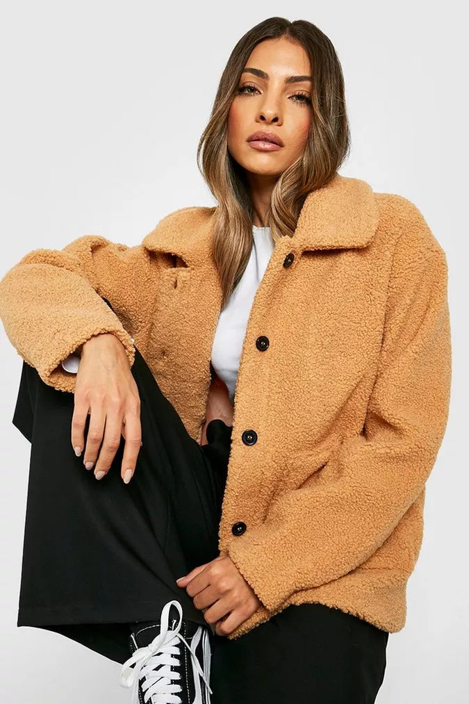 LUCKY BRAND CAMEL Sherpa Jacket