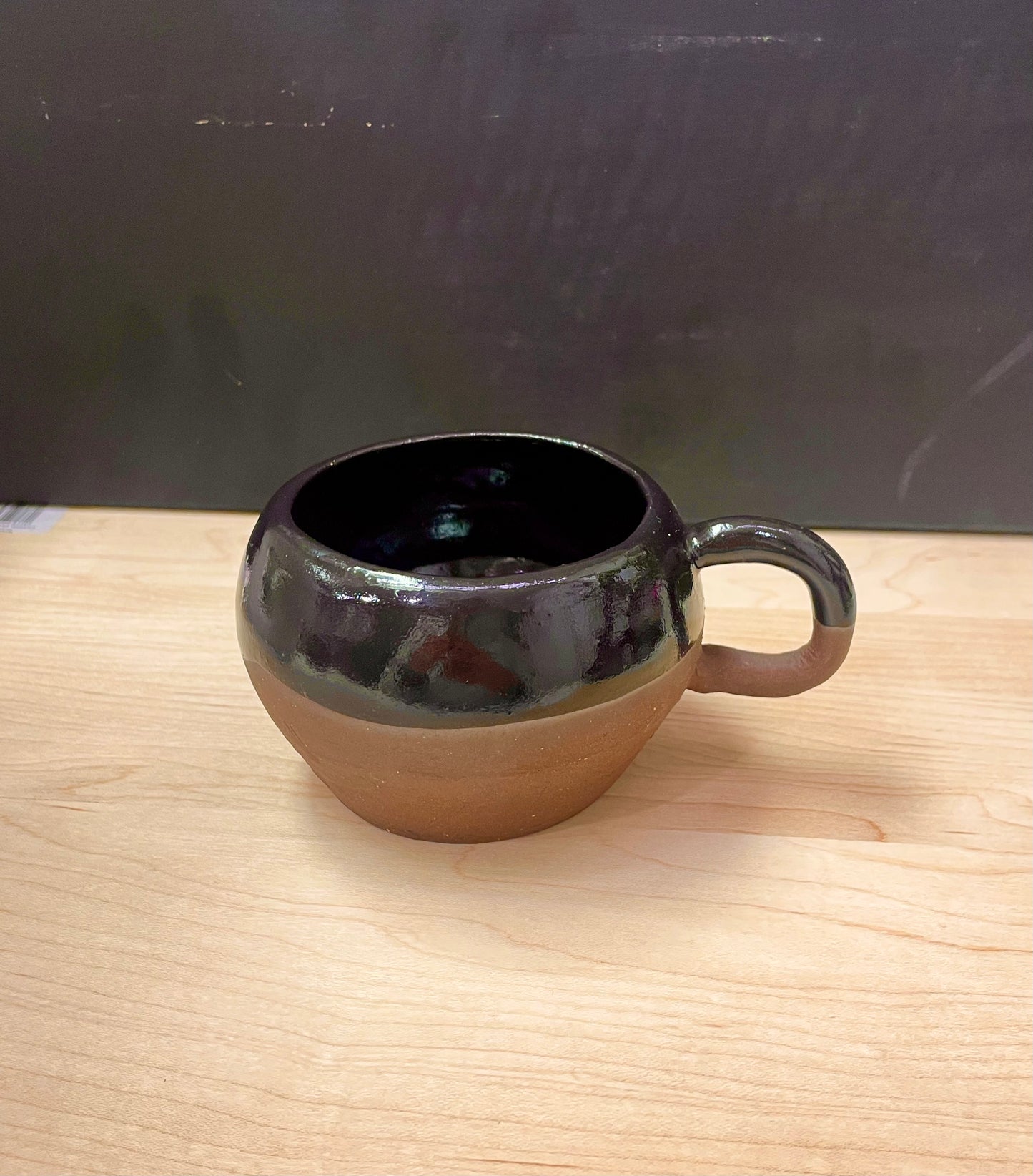 Black Espresso Mug With Handles - Handmade