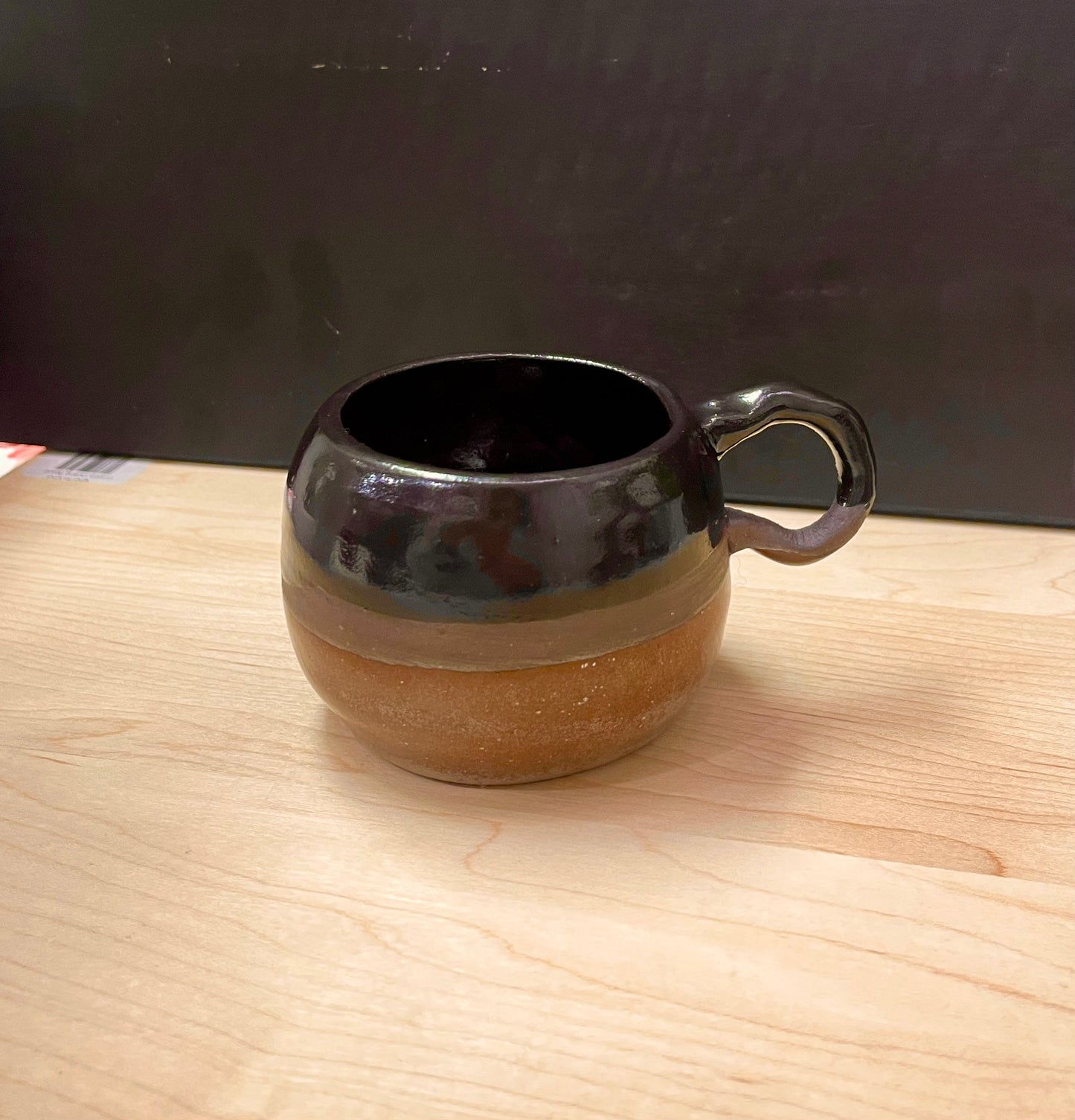 Black Espresso Mug With Handles - Handmade