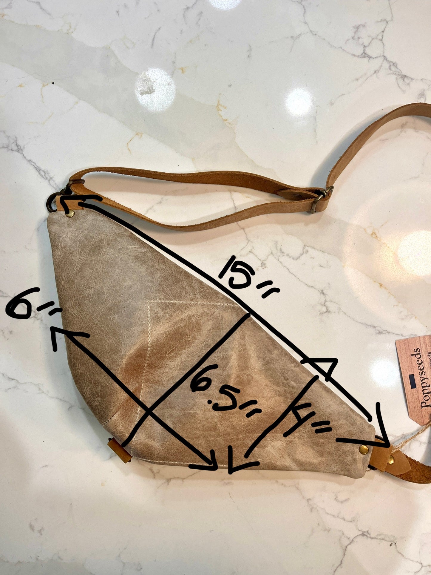 Grey Leather Mini Bum Crossbody Bag