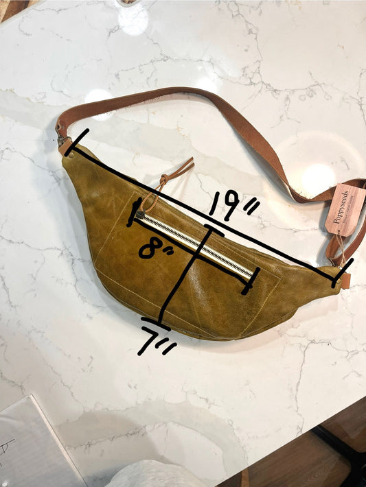 Olive Leather Crossbody