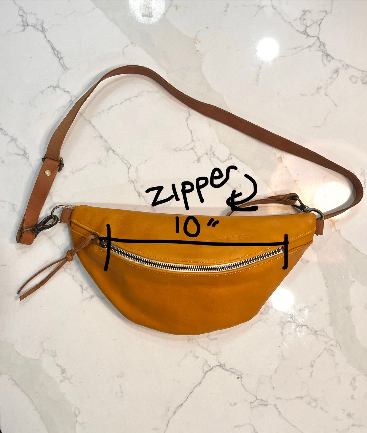 Mustard Yellow Leather Mini Crossbody Bum Bag