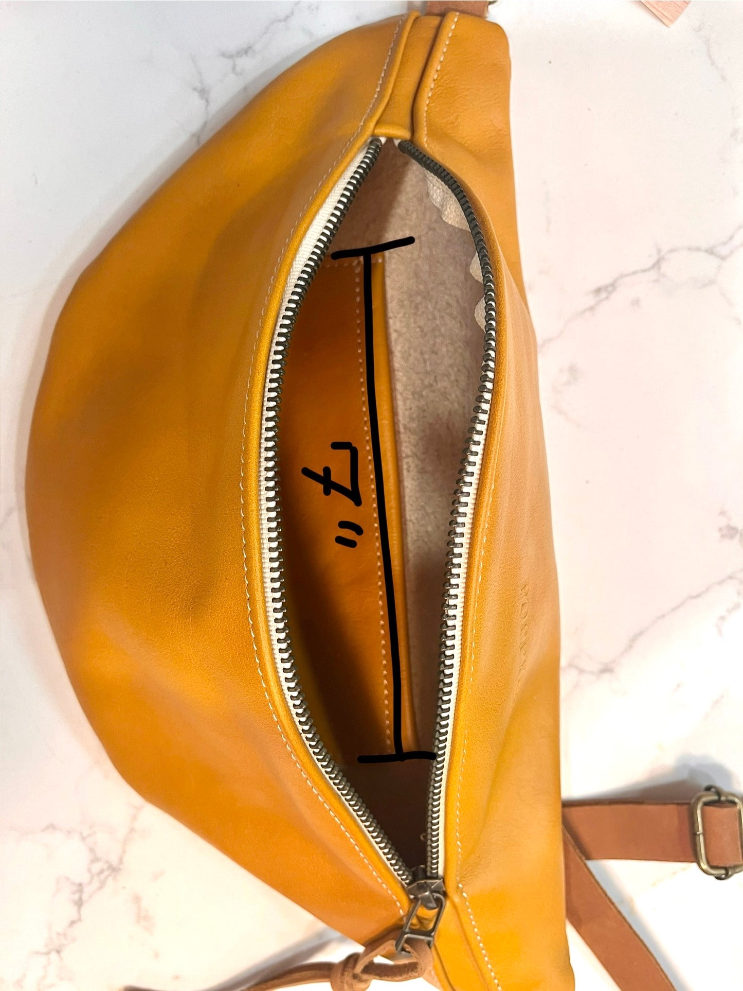 Mustard Yellow Leather Mini Crossbody Bum Bag