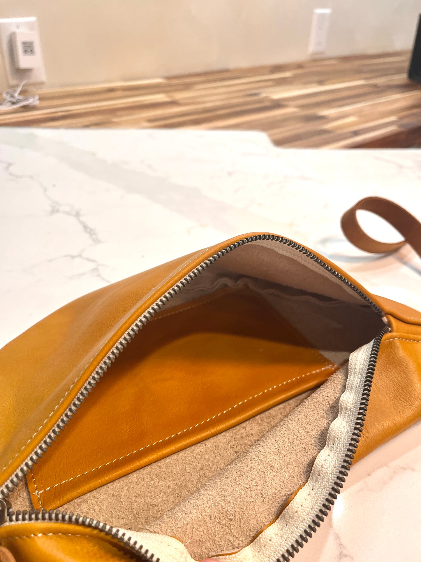 Mustard Yellow Leather Mini Crossbody Bum Bag