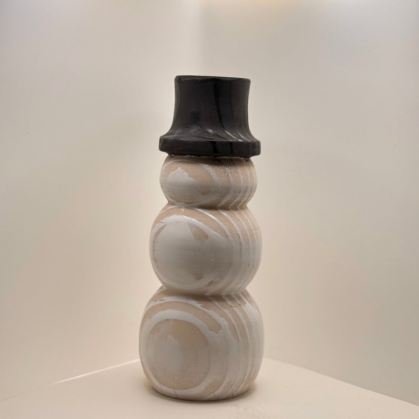 Locally Made Stained Wooden Snowman